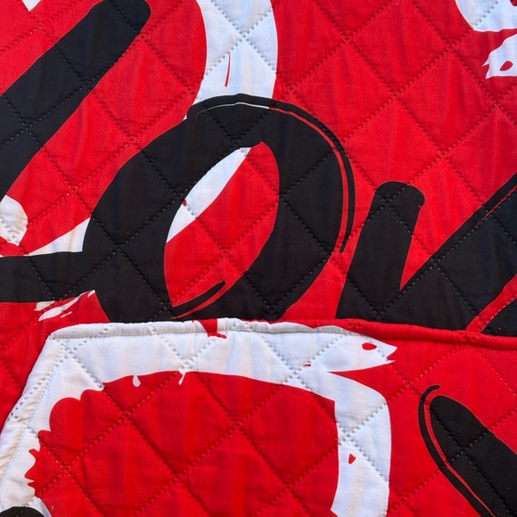 Red and Black Quilted Hoodie, Gender Neutral - Picture 3 of 4